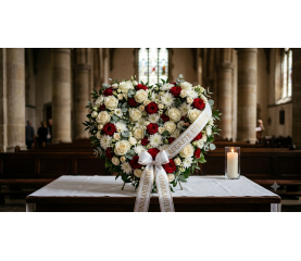 Inimă Florală Funerară din Flori Naturale | Aranjament Deosebit Bacau
