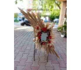 Oglindă Decorativă cu Flori Uscate și Criogenate – Piesă de design pentru un interior elegant