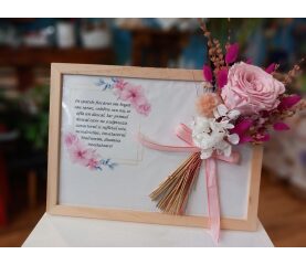 Tablou cu Trandafiri Criogenați și Mesaj pentru Învățătoare – Un cadou care spune „Mulțumesc”